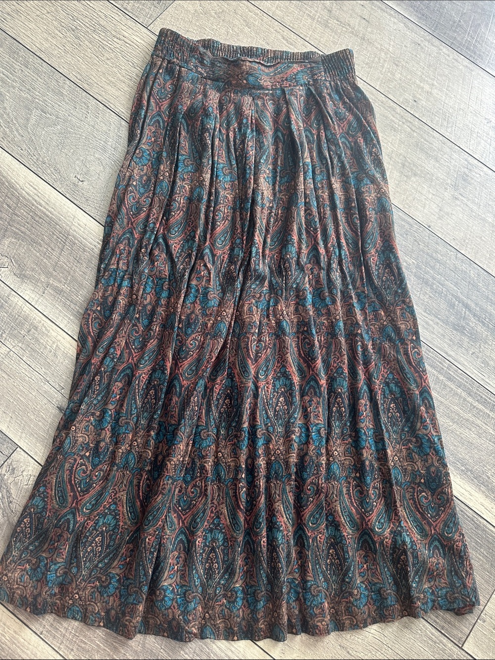 Vintage 80s/90s Norton McNaughton Paisley Midi Skirt Size 8